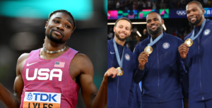 Noah Lyles desafiou a NBA ao questionar o título de "campeões do mundo". Veja como a polêmica se desdobrou nos Jogos Olímpicos de Paris 2024.